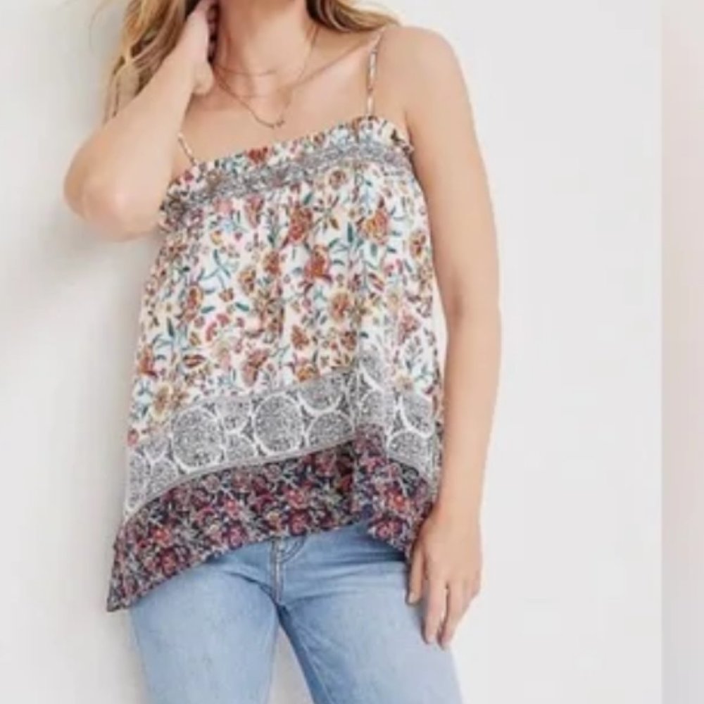 NWOT Maurices Mixed Print Smocked Swing Cami Size 1X